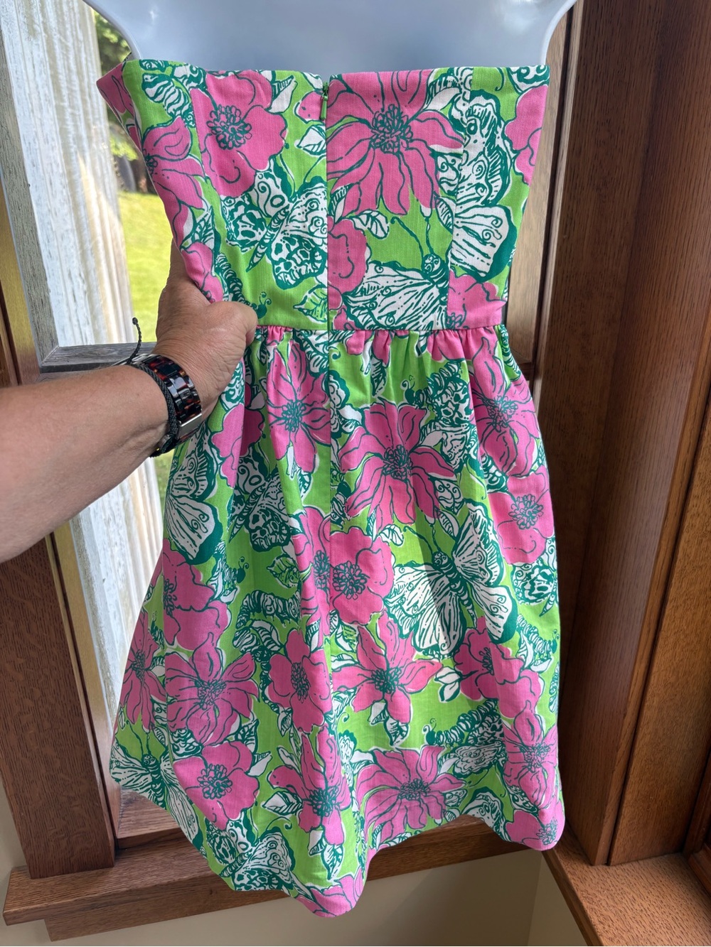 RARE Lilly Pulitzer Lottie Strapless Dress 🌸 Bloomin’ Cocoonin’ 💚 Sz 6 31” B 29 - Picture 4 of 12